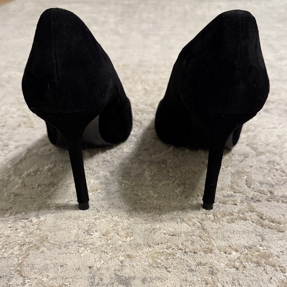 Massimo Dutti Black Suede Pointed-Toe Pumps - Women's - Picture 6 of 12
